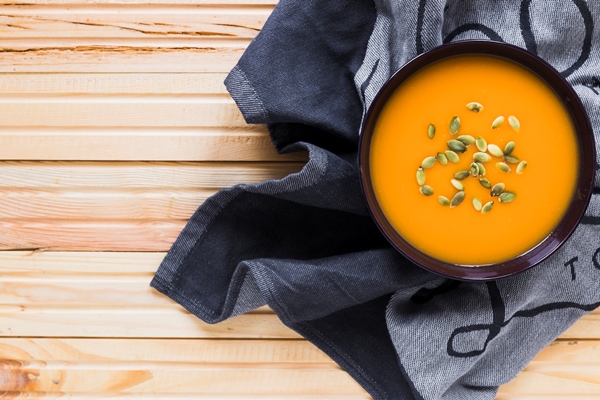 Тыквенный постный крем-суп casa s vkusnym supom na polotence - Тыквенный постный крем-суп