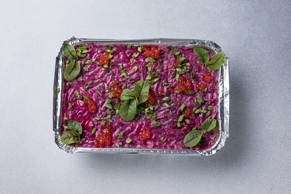 dostavka asikov dla pitania - Постный салат "Шуба" с соусом васаби