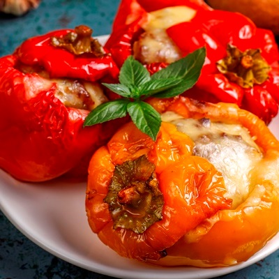 Постный фаршированный перец с соевым фаршем