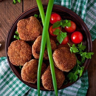 Гречневые котлеты с луком