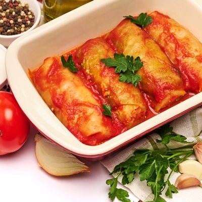 Постные голубцы с картофелем