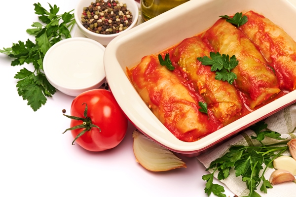 Постные голубцы с картофелем cabbage rolls stuffed with ground beef rice with sour cream baking dish ingredients - Постные голубцы с картофелем