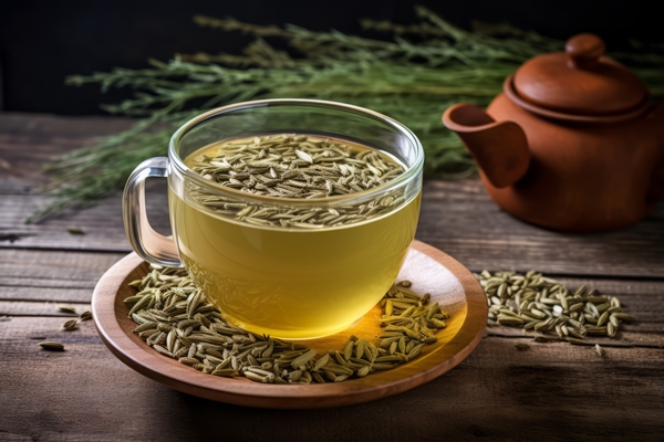 Напиток из фенхеля comforting sight steaming fennel tea homely environment with fresh fennel plants - Напиток из фенхеля