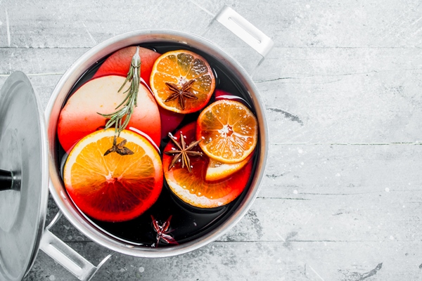 Безалкогольный яблочно-цитрусовый пунш hot mulled wine saucepan - Безалкогольный яблочно-цитрусовый пунш