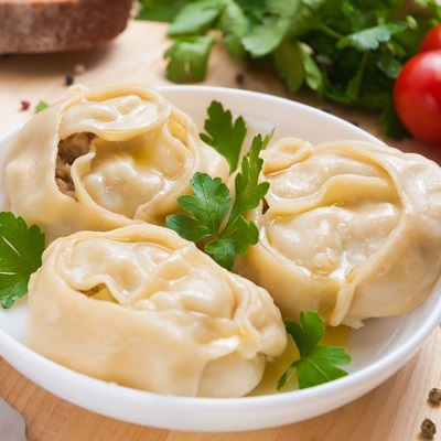 Манты с картофелем и соевым фаршем