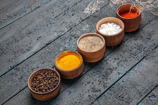 Адыгейская соль top side view colorful spices different colorful spices center table - Адыгейская соль