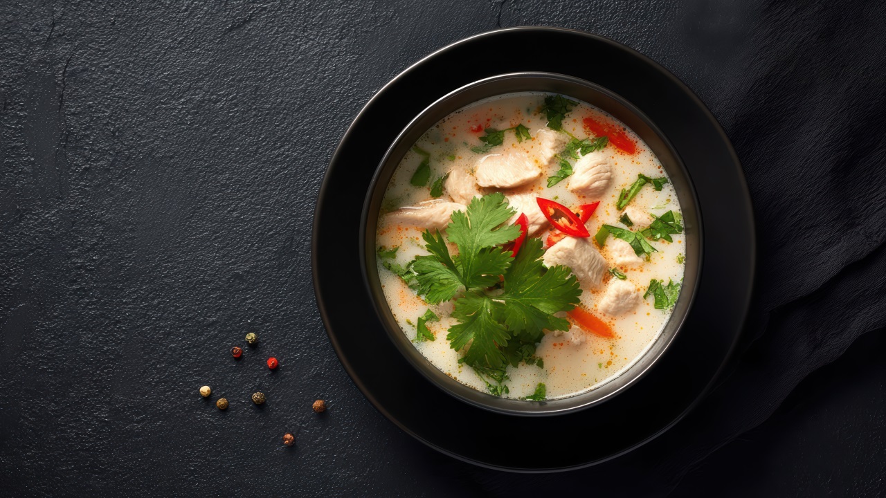 Сливочная куриная лапша с овощами