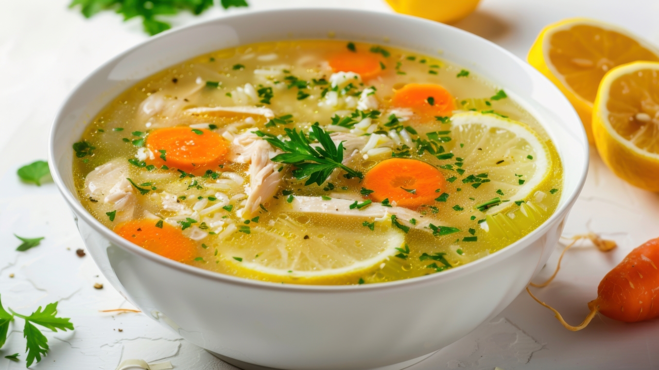 Греческий куриный суп с лимоном (авголемоно)