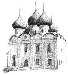 Купол в форме луковицы у Воскресенского храма, XVII в. Каргополь