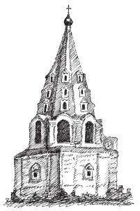 Восьмигранная шатровая колокольня Троицкого Данилова монастыря, XVII в. Кострома